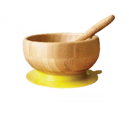 Kiddies & Co Bamboo Bowl & Spoon - Yellow
